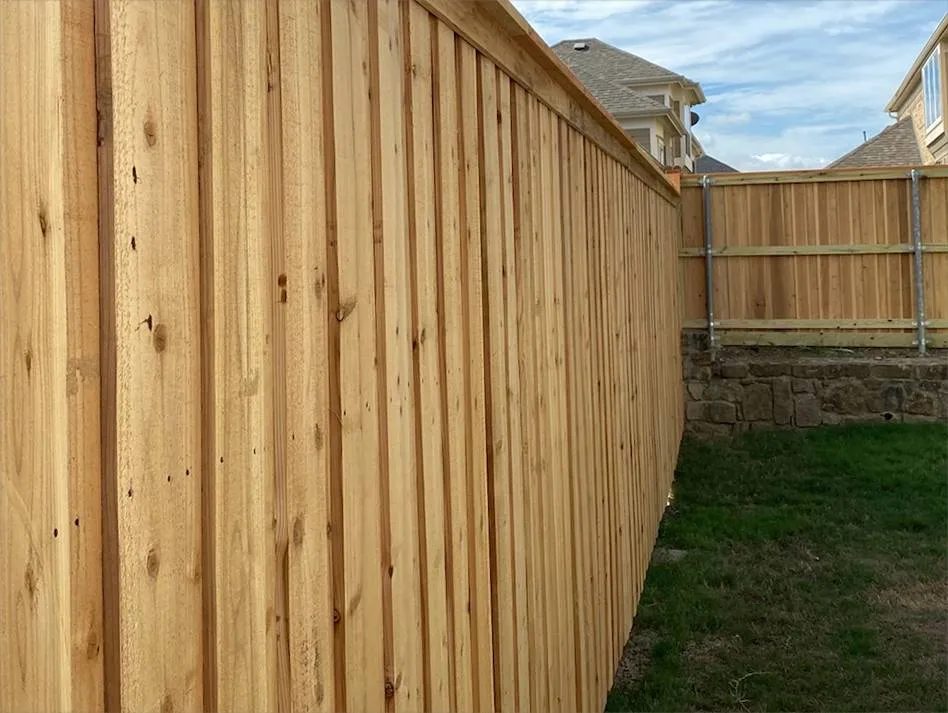 Wood privacy fence